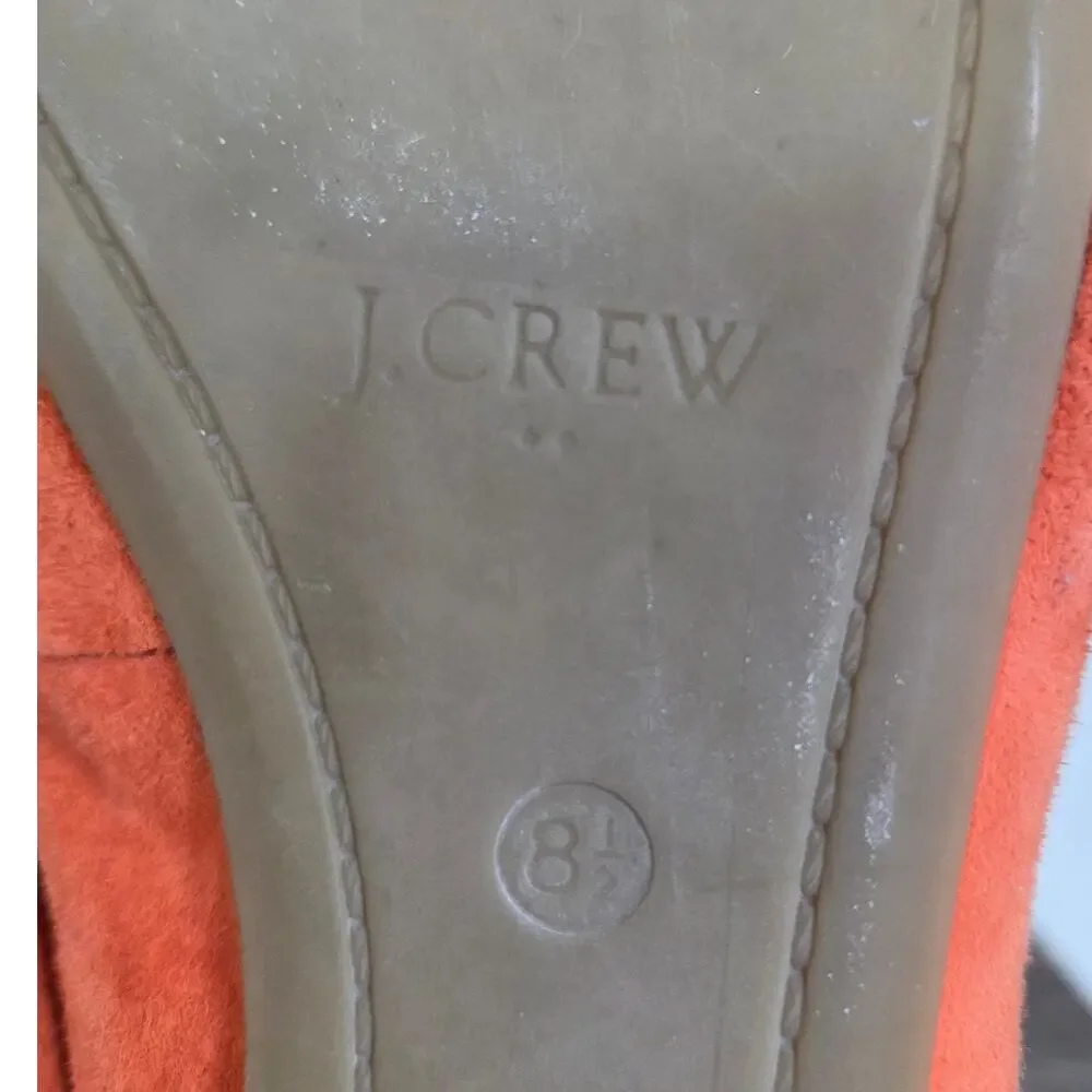 J. Crew CeCe Orange Suede Leather Ballet Flats Size 8.5
